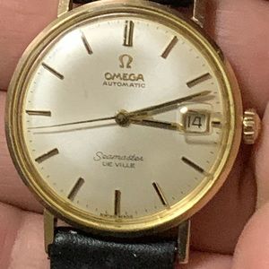 14 Kt Solid Gold Omega Seamaster De Ville Date Automatic Man Watch